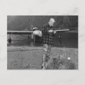 Vintage Fliegenfischer Postkarte (Vorderseite)