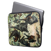 Vintage Fliegenfuchs-Fledermaus, schwarze Fledermä Laptopschutzhülle (Vorderseite Links)