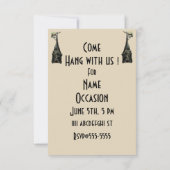 Vintage Fliegenfuchs-Fledermausillustrierung Einladung (Rückseite)