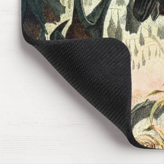 Vintage Fliegenfuchs-Fledermausillustrierung Mousepad (Ecke)