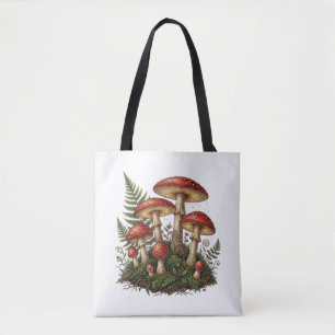 Vintage Fliegenpilz-Illustration Tasche
