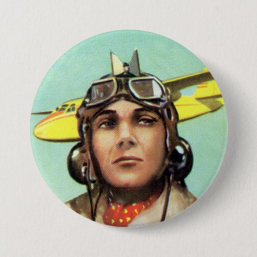 Vintage-Fliegerdruck Button (Vorderseite)