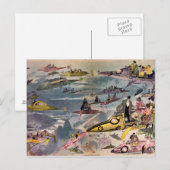 Vintage Fliegmaschinen - Farbkunst Postkarte (Vorne/Hinten)