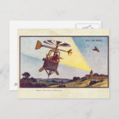 Vintage Fliegmaschinen - Farbkunst Postkarte (Vorne/Hinten)