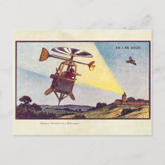 Vintage Fliegmaschinen - Farbkunst Postkarte (Vorderseite)