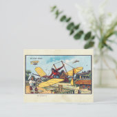 Vintage Fliegmaschinen - Farbkunst Postkarte (Stehend Vorderseite)