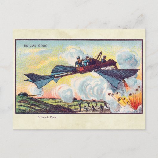 Vintage Fliegmaschinen - Farbkunst Postkarte (Vorderseite)