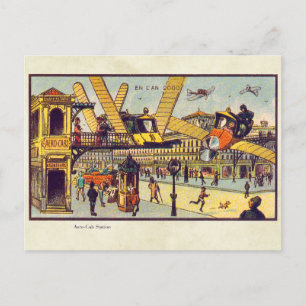 Vintage Fliegmaschinen - Farbkunst Postkarte
