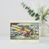 Vintage Fliegmaschinen - Farbkunst Postkarte (Stehend Vorderseite)