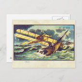 Vintage Fliegmaschinen - Farbkunst Postkarte (Vorne/Hinten)