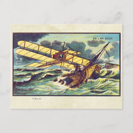 Vintage Fliegmaschinen - Farbkunst Postkarte (Vorderseite)