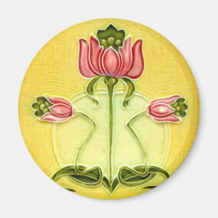 Vintage Fliese entwirft Künste und macht Kunst Magnet