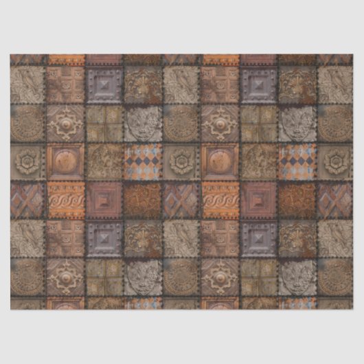 Vintage Fliesen-Gewebe oder Dekopapier Seidenpapier (Vorderseite)