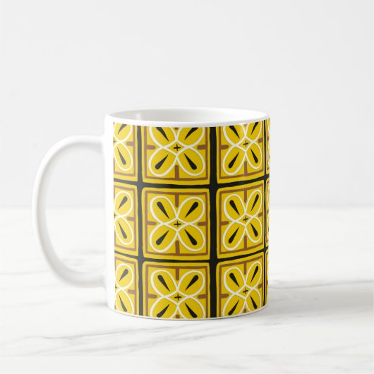 Vintage Fliesen, Illustrationsmuster Kaffeetasse (Links)