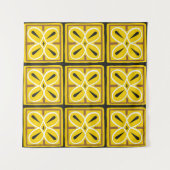 Vintage Fliesen, Illustrationsmuster Wandteppich (Vorderseite (Horizontal))