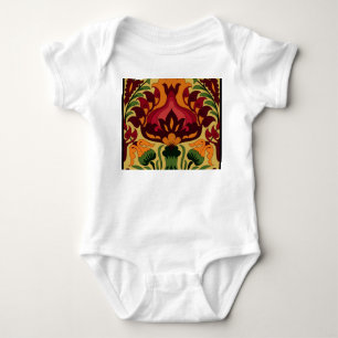 Vintage Fliesen, Jugendstil-Dekoration. Baby Strampler
