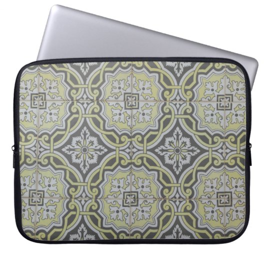Vintage Fliesen Laptopschutzhülle (Vorderseite)