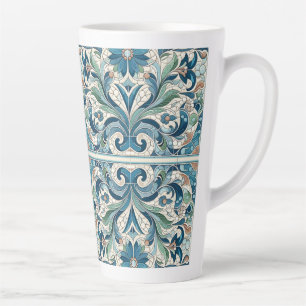 Vintage-Fliesen-Laubdesign Milchtasse