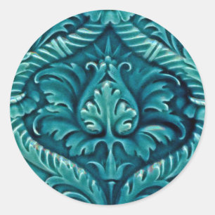 Vintage Fliesendesigns Kunst und Handwerk Jugendst Runder Aufkleber