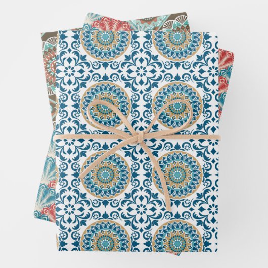 Vintage Fliesenmuster Geschenkpapier Set (Beispiel)