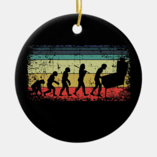 Vintage-Flipperautomaten-Evolution Flipper-Spieler Keramik Ornament