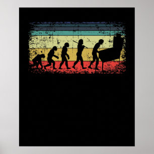 Vintage-Flipperautomaten-Evolution Flipper-Spieler Poster