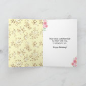 Vintage Flora 40. Geburtstagstochter Karte (Innenseite)