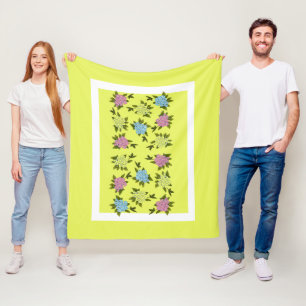 Vintage-Flora-Fleece-Decke Fleecedecke