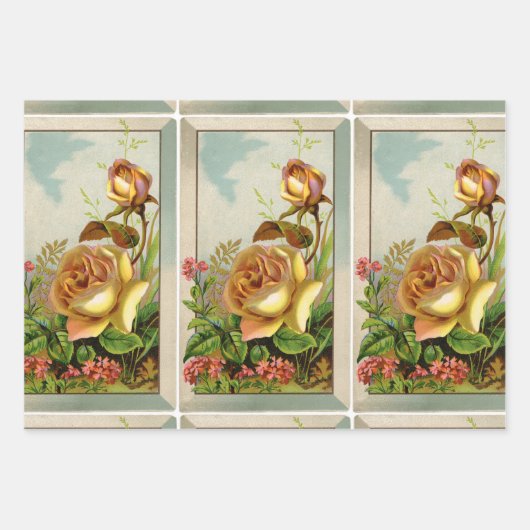 Vintage Flora Geschenkpapier Set (Vorderseite 2)
