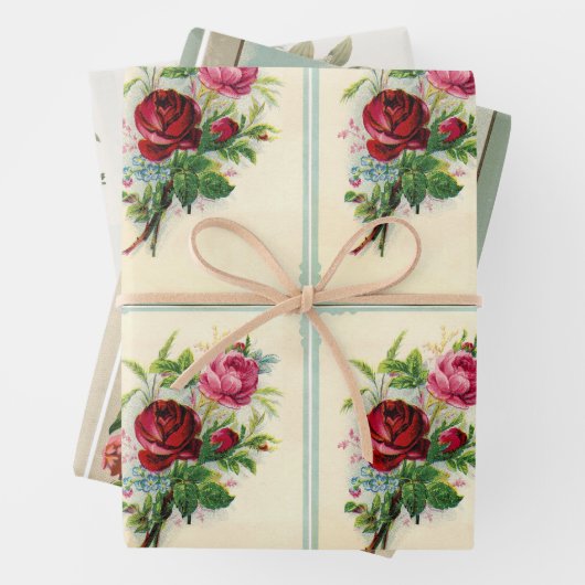 Vintage Flora Geschenkpapier Set (Beispiel)