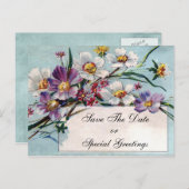 Vintage Flora-Karte für jedes Anlass Ankündigungspostkarte (Vorne/Hinten)