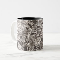 Vintage Flora Moderne Elfenbein Grau Botanisch Rus