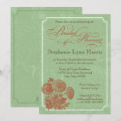 Vintage Flora (Sage & Pumpkin) Einladung (Vorne/Hinten)