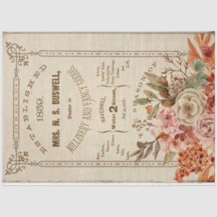 Vintage Flora und Ephemera Dekoupage Seidenpapier