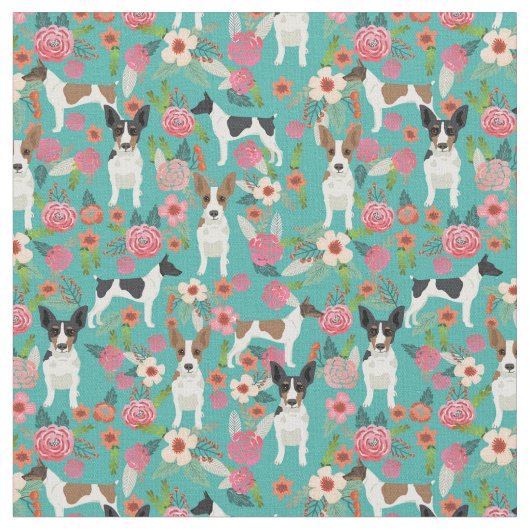Vintage Flora und Fauna, türkis Stoff (Nahaufnahme)