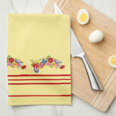 Vintage Flora und Streifen Küchentücher (Viertel Falte)