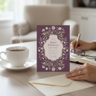 Vintage Floral 60th Birthday Celebration  Einladung