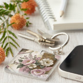Vintage Floral - Acrylic Keychain Schlüsselanhänger (Vorderseite rechts)
