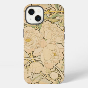 Vintage Floral Alphonse Mucha Pfingstrosen Gallery iPhone 13 Hülle