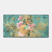 Vintage Floral and Butterfly Bouquet Schreibtischunterlage (Vorderseite)