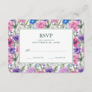 Vintage Floral Aquarell Pfingstrose - Hochzeits- RSVP Karte