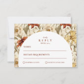 Vintage Floral Arch Elegant Wedding RSVP Karte (Vorderseite)