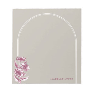 Vintage Floral Arch Notizblock nach Maß - Grau