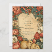 Vintage Floral Baby Animals Baby Shower Einladung (Vorderseite)