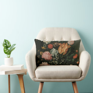 Vintage Floral Barock, Blumenstrauß in einer Nisch Lendenkissen