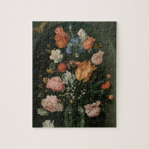 Vintage Floral Baroque, Blumenstrauß in einer Nisc Puzzle