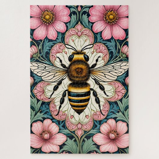 Vintage Floral Bee Jigsaw Puzzle (Vertikal)