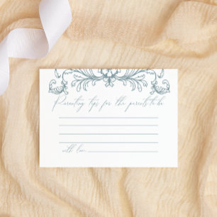Vintage Floral Blau Baby Shower Elterntipps Mitteilungskarte