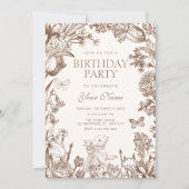 Vintage floral botanical birthday einladung (Vorderseite)