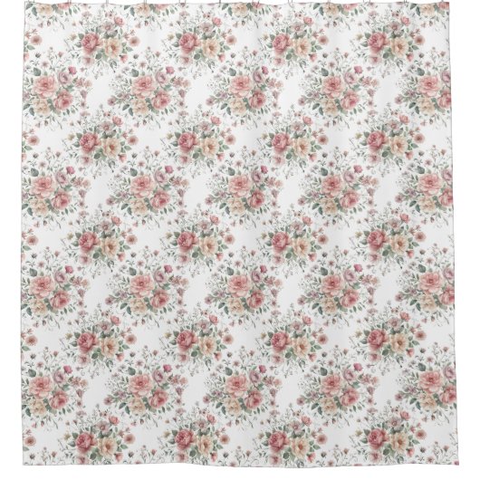 vintage floral bouquets duschvorhang (Vorderseite)